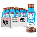 Lait musclé Zéro Protein Shake, Chocolat, 20g Protéines, Zéro Sucre, 100 Calories, Calcium, Vitamines A, C & D, Fibre de 4g, Snack énergétique, Récupération d'entraînement, Emballage Mai Vary, 11.16 Fl Oz (paquet de 12)