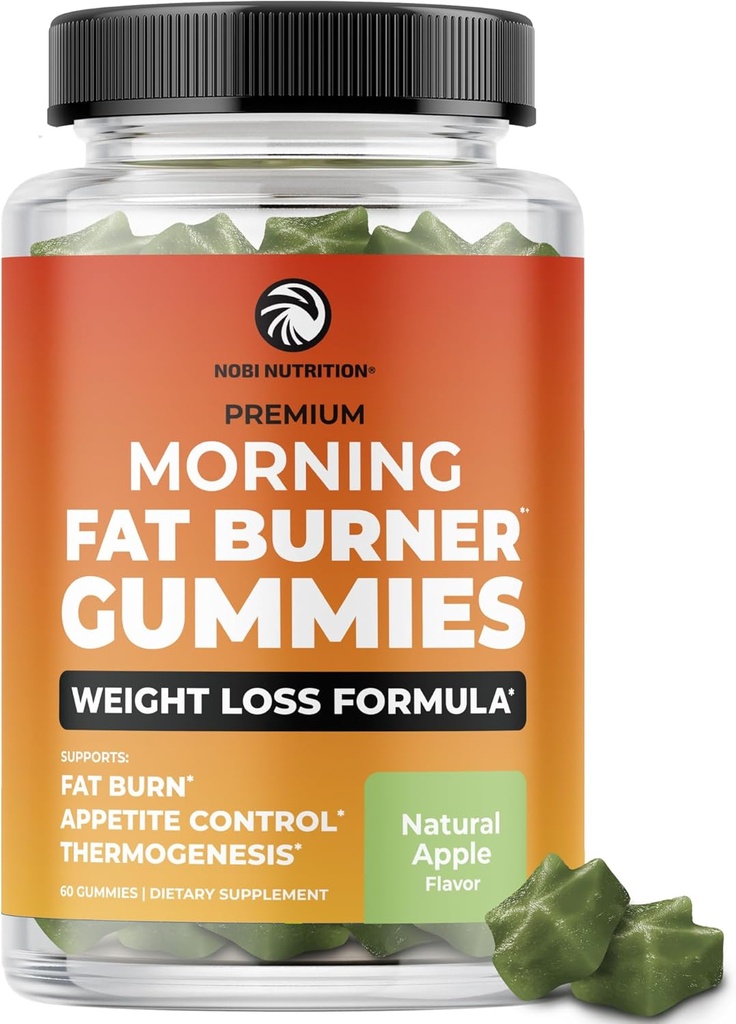 Matin Fat Burner Gummies de perte de poids pour les femmes & les hommes de Thermogénique Belly Fat Burner avec thé vert, Garcinia, haricots de café vert et plus encore de l'appétit Suppressant et métabolisme Booster de 60 Gummies
