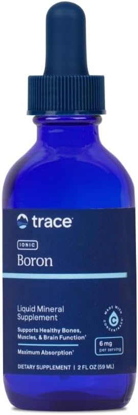 Trace Minerals Boron ionique - Supplément de soutien au cerveau et aux os - Supplément liquide avec aides au magnésium articulations et muscles sains - Formule soutient la santé et la fonction nerveuse - 2 fl oz (environ 48 portions)