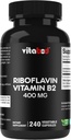 Vitamine B2 (Riboflavine) 400 mg 240 Capsules végétariennes - Soutien à l'énergie cellulaire et à la production de globules rouges