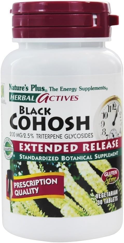 Nature's Plus Black Cohosh E/R 200 mg Comprimés, 30 Nombre