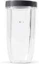 NutriBullet Flip Top To-Go Lid (ensemble de 2),Grey, 25 Lbs et 24 Ounce Tall Cup avec anneau à lèvres standard, Clear/Gray et 32 Ounce Colossal Cup avec anneau à lèvres standard