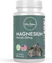 Magnésium Glycinate 200 mg , sans gluten , sans OGM 60 Tableaux par Via Natura Organics