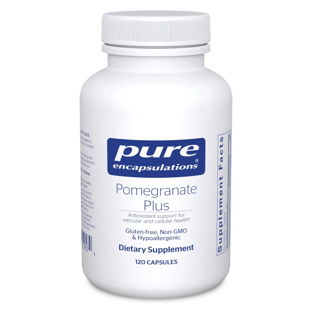 Encapsulations pures Pomégranate Plus , Support Antioxydant pour la santé vasculaire et cellulaire* , 120 Capsules