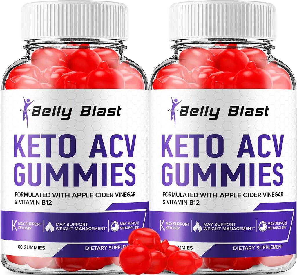 (2 Pack) Gommies Belly Blast Keto ACV - Formule avancée Belly Blast Keto Plus ACV Gommies vinaigre de cidre de pomme, Gestion du poids, BellyBlast ACV Dietary Supplément Avis Hommes Femmes (120 Gommies)