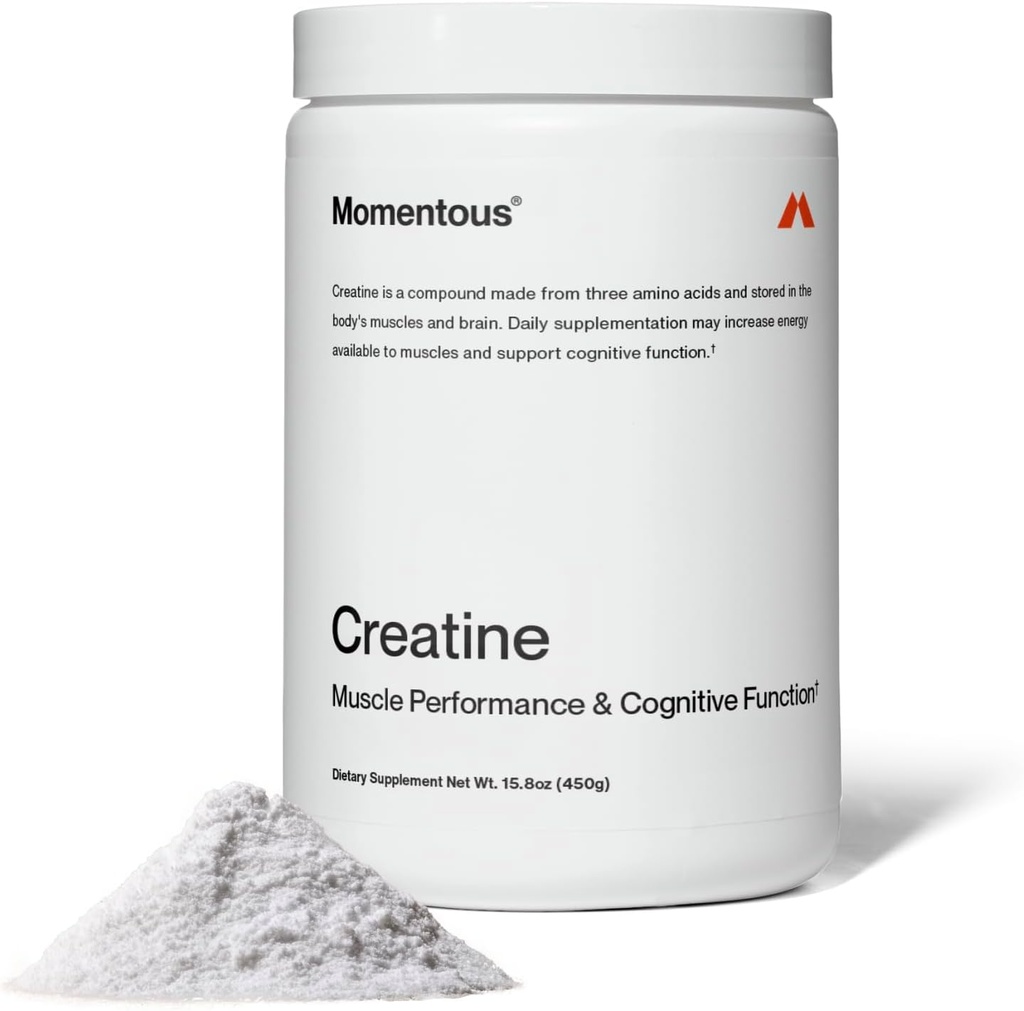 Momentous Creatine Monohydrate Powder - Creapure Creatine Powder - Supports Strength, Lean Muscle, & Recovery for Men & Women - NSF Certified for Sport - 5 g per Serving - 90 Servings