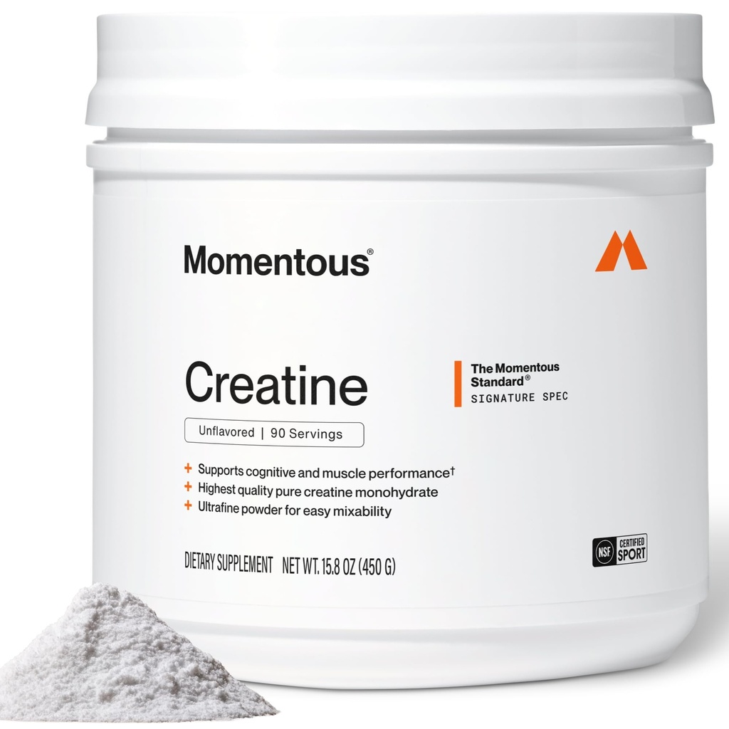Poudre monohydratée de créatine - Poudre de créatine - Supporte la force, le muscle maigre, et la récupération pour les hommes et les femmes - NSF certifié pour le sport - 5 g par portion - 90 portions