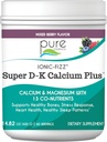 Ionic Fizz Super D-K Calcium Plus par Essence Pure - avec Extra Magnésium, Vitamine D3, Vitamine K2 pour les os forts et support de stress - Berry mixte - 14.82oz