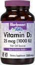 Bluebonnet Nutrition Vitamine D3 1000 UI Softgels, Aide à la croissance musculaire et squelettique, Cholecalciferol de l'huile de poisson, Non OGM, Sans gluten, Sans soja, Sans lait, 250 Softgels