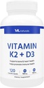 ML Naturals Vitamine K2 + D3 120 Capsules végétales, certifiées NSF et conformes aux GMPc