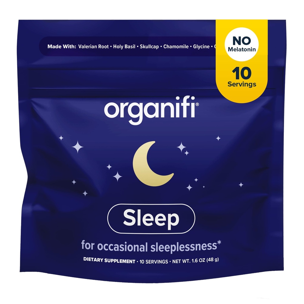 Organifi Sommeil - Soutien du sommeil avec racine valériane, lavande, GABA et L-théanine - No Melatonine - Apaisant et relaxant boisson nocturne - Pas de gluten, de lait ou de soja