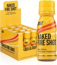 NAKED nutrition Naked Fire Shot - Shots d'énergie naturelle, racine de gingembre, vinaigre de cidre de pomme cru, Ginseng biologique et Ashwagandha, Detox, Energy Wellness Shots - 2,5Oz, 12 Pack