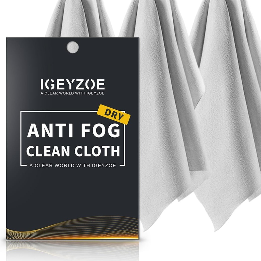 3 Pack Clou anti-brouillard sec - Clou anti-fogging pour lunettes enrobées avec masques Essuyage microfibre pour lentilles pour lunettes, écran, lunettes, réutilisables et portables