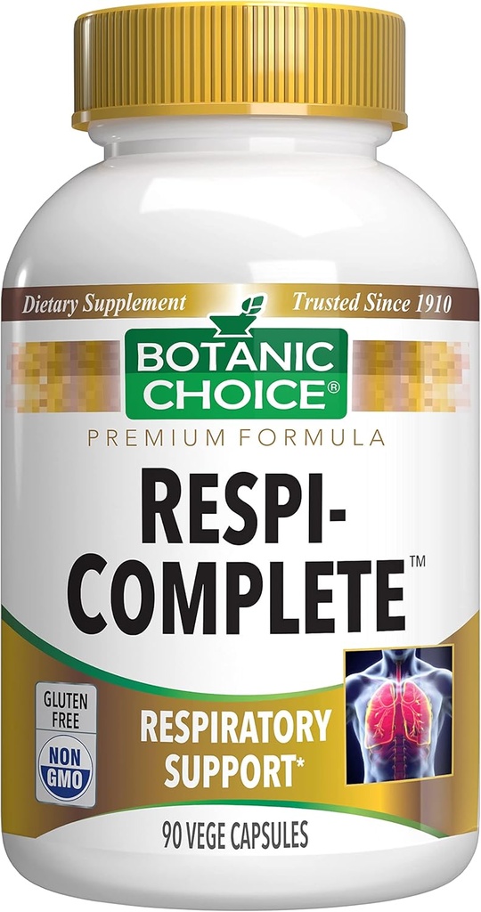 Choix botanique Respi-Complete - Soutenir la santé respiratoire avec Quercitine, Echinacea, Bromelain-Adult Supplément quotidien