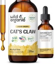 Chats sauvages et biologiques Teinture de griffes - Supplément de soutien immunitaire - Supplément de griffes de chats liquides - gouttes d'extrait d'écorce végétalienne, sans sucre et sans alcool - 2 fl oz