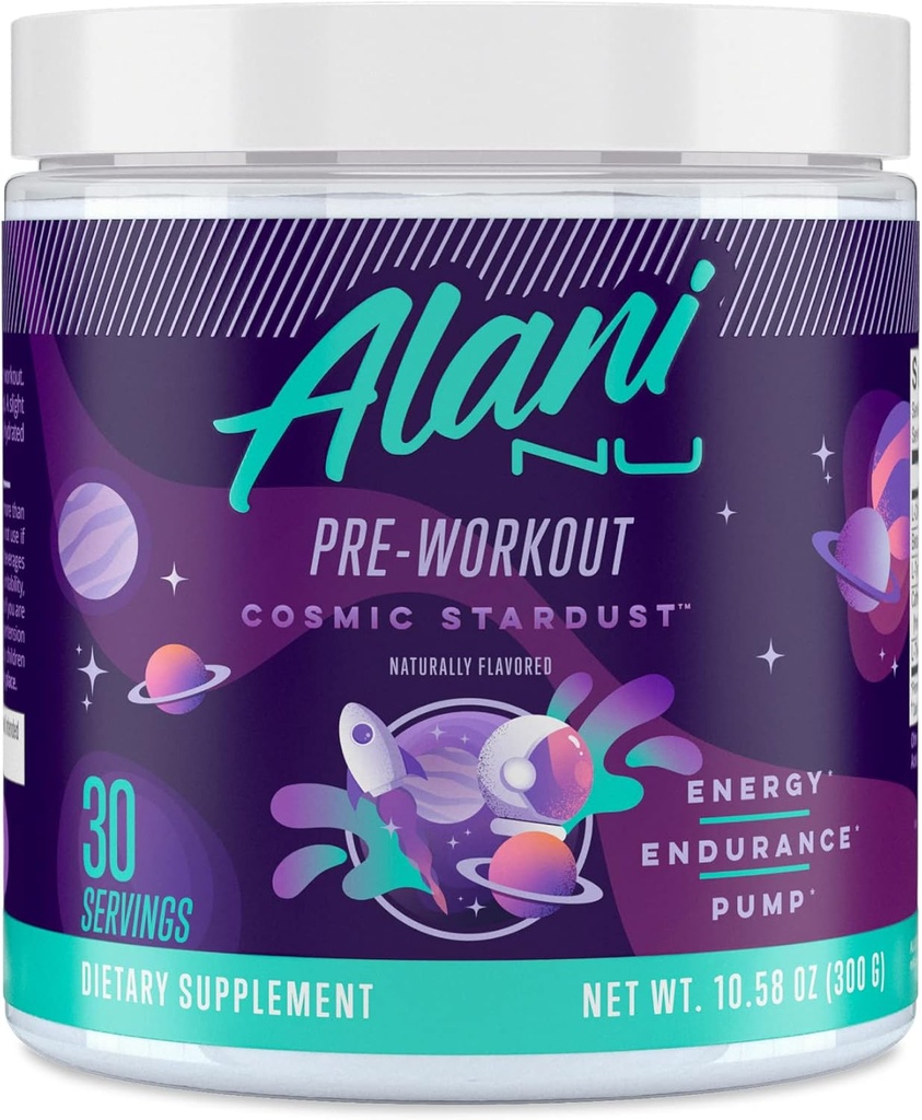 Alani Nu Poudre de pré-entraînement Stardust Cosmique de l'Amino Energy Boost de l'Endurance Supplément sans sucre de 200mg Caféine de L-Theanine, Beta-Alanine, Citrulline de 30 portions