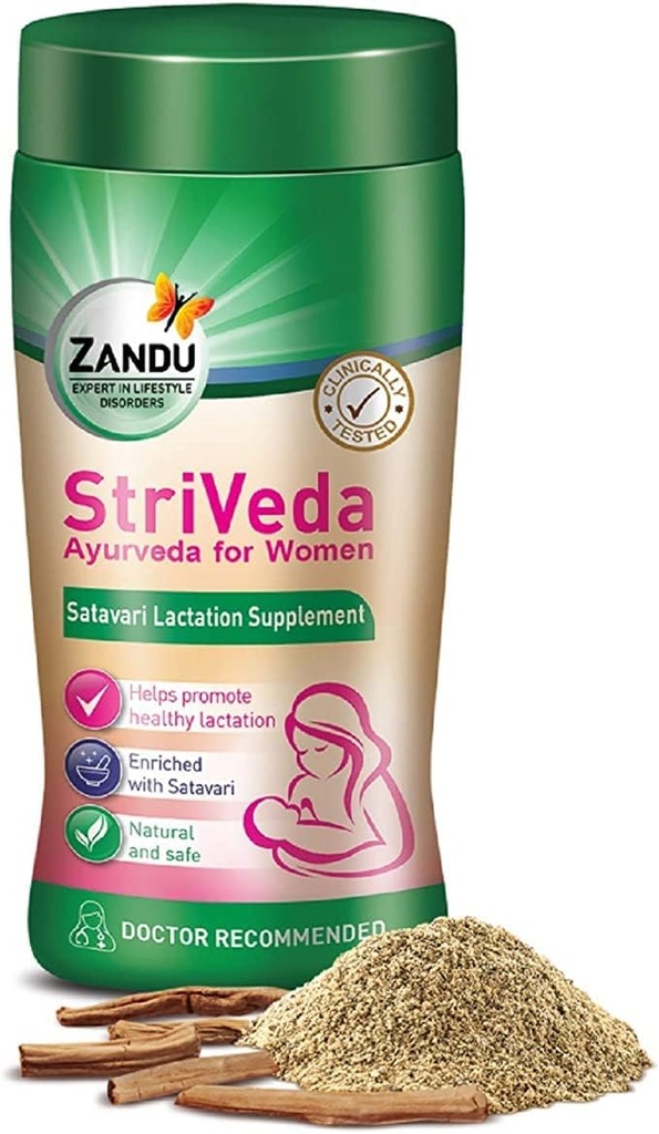 Zandu StriVeda Satavari Supplément d'allaitement pour augmenter l'offre de lait maternel- 420g