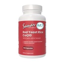 Sanar Naturals Riz de levure rouge, supplément CoQ10 - soutient la fonction cardiaque saine, l'énergie et l'endurance - non-OGM, sans gluten, végétalien, 120 capsules