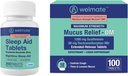 WELMATE Cold & Flu Nighttime Relief Bundle: Mucus Relief DM 1200mg Guaifenesin & 60mg DXM (100 Ct) pour le soulagement de la toux et de la congestion + Doxylamine Succinate 25mg Aide au sommeil (200 comprimés)