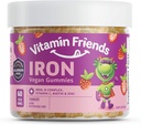 Vitamine Friends - Multivitamines et fer végétaliens pour enfants - Soutien nutritionnel quotidien Gummies avec/Ferrous Fumarate B-Complex, Vitamine C, Zinc, Biotine - Fonction corporelle et Anémie - Fraise, (60 jours d'approvisionnement)