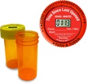 TimerCap affiche automatiquement le temps depuis la dernière ouverture - Embout intégré Smart Pill Bottle Cap Rappel de médicaments (Quty 2-1,8 oz bouteille ambre) CRC