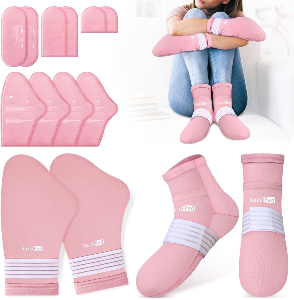 SuzziPad Chaussettes et gants de thérapie à froid pour la chimiothérapie, Chemo doit avoir pour les femmes et l'homme, idéal pour apaiser les mains et les pieds, S/M