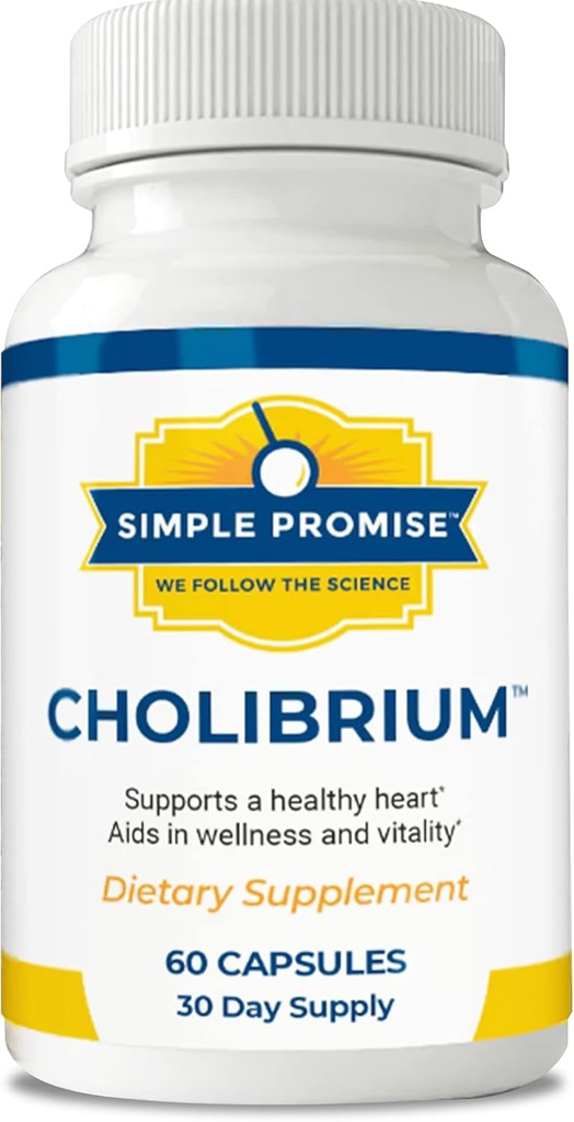 Simple Promise - Cholibrium - Mushroom Supplement with Lions Mane - Heart and Cholesterol Support, 60 Capsules