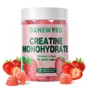 Gummy 5g certifié NSF - Gummy 5g monohydraté créatine pour les hommes et les femmes, Monohydraté créatine pour la force musculaire, constructeur de muscles, boost énergétique, supplément pré-entraînement(120 comte)-Strawberry