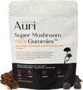 Auri Super Champignon Gommies HSN - Peau de cheveux et ongles Gommies Supplément de champignons fonctionnels - avec Chaga sauvage, chlorophylle, lutéine et astaxanthine - 60 Gommies d'agrumes orange