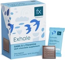Fx Chocolate Exhale - Supplément de chocolat relaxant pour soutenir calme + réponse au stress - Cacao sans sucre avec 100mg GABA + 100mg L-Theanine - Keto chocolat noir - végétalien + non-OGM (Boîte de 15)