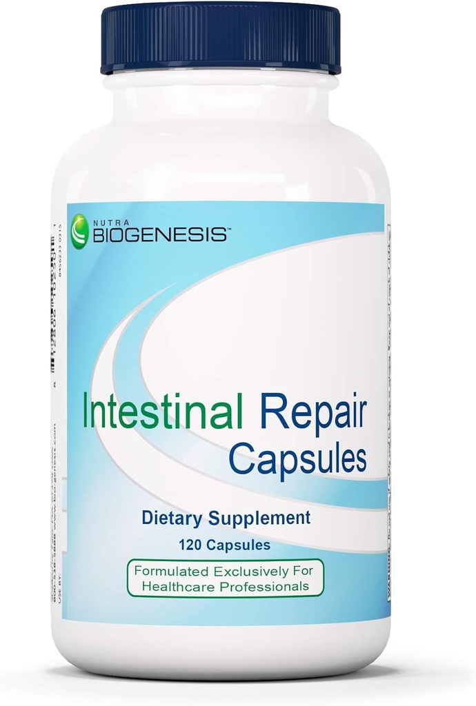 Nutra Biogenesis Intestinal Repair Capsules - Herbal Gut Health Supplement for Women & Men with Sodium Butyrate, Daily - 120 Capsules