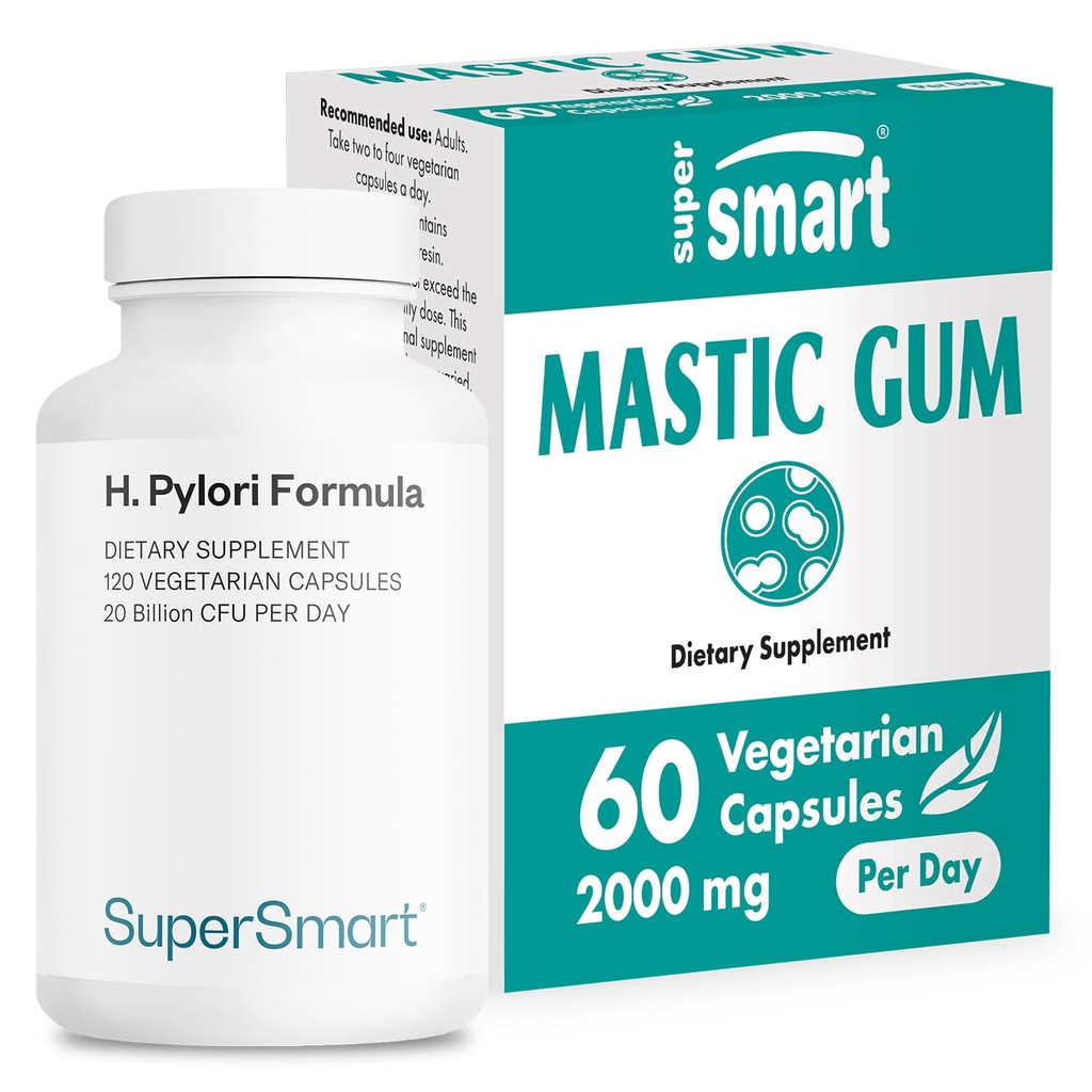 Supersmart - H. Pylori Formula Bundle (Action complète) - Probiotique L. Reuteri w/Mastic Gum.