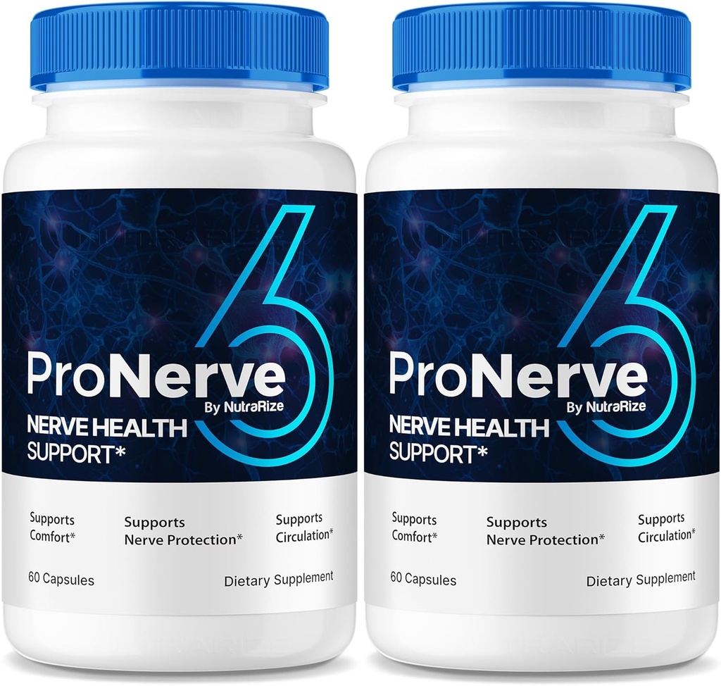 NutraRize (2 Pack) ProNerve6 Neuropathie, ProNerve 6 Supplément de support Nerve, Pro Nerve 6 Capsules, ProNerve6 Pastillas Reviews (120 Capsules)