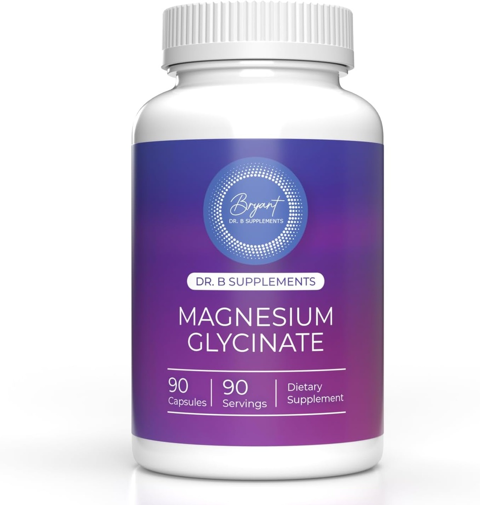 Encapsulation Magnésium (Glycinate) 120 mg - Supplément pour soutenir le soulagement du stress, le sommeil, la santé cardiaque, les nerfs, les muscles et le métabolisme* - Glycinate de magnésium hautement absorbant - 90 capsules