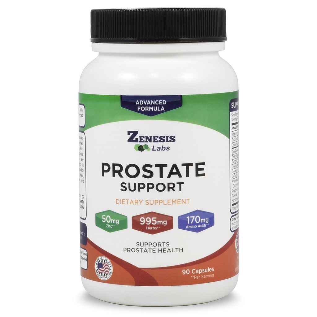 Zenesis Labs Prostate Health with Saw Palmetto - 90 Capsules - Aussi avec le zinc, le cuivre, les graines de citrouille, la racine de dard, les acides aminés et autres extraits - 45 jours d'approvisionnement