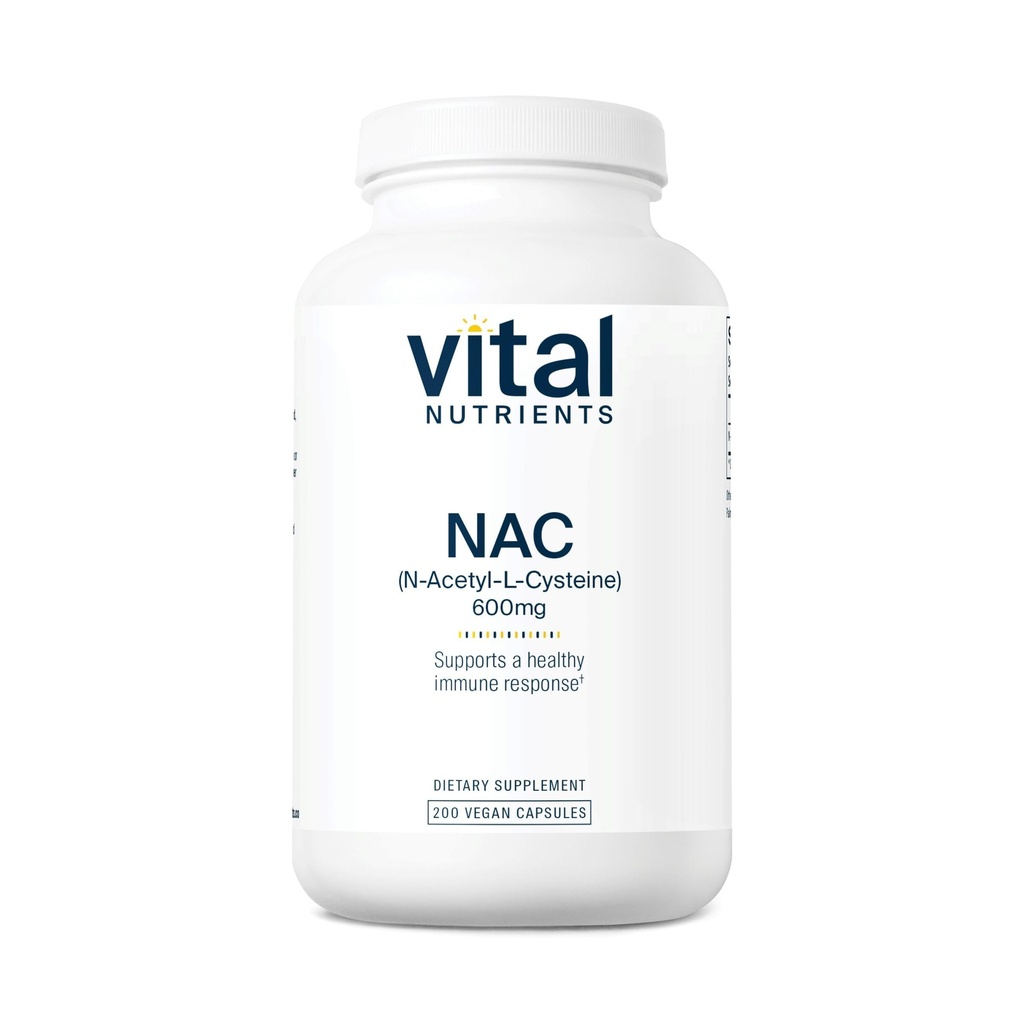 Nutriments vitaux NAC 600mg. N-acétyl Cysteine.