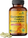 Futurebiotics Glucosamine Chondritin Turmeric & MSM Formule articulaire avancée, soutient les articulations saines et la mobilité - non-OGM, 90 capsules