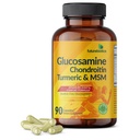 Futurebiotics Glucosamine Chondritin Turmeric & MSM Formule articulaire avancée, soutient les articulations saines et la mobilité - non-OGM, 90 capsules