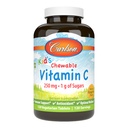Carlson - Kid's Chewable Vitamine C, 250 mg, 1 g de sucres, le soutien immunitaire et le bien-être optimal, antioxydant, Tangerine, 120 comprimés végétariens