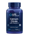Durée de vie Citrate de calcium avec vitamine D, Calcium super-absorbable pour soutenir la santé osseuse optimale, sans gluten, sans OGM, 200 capsules