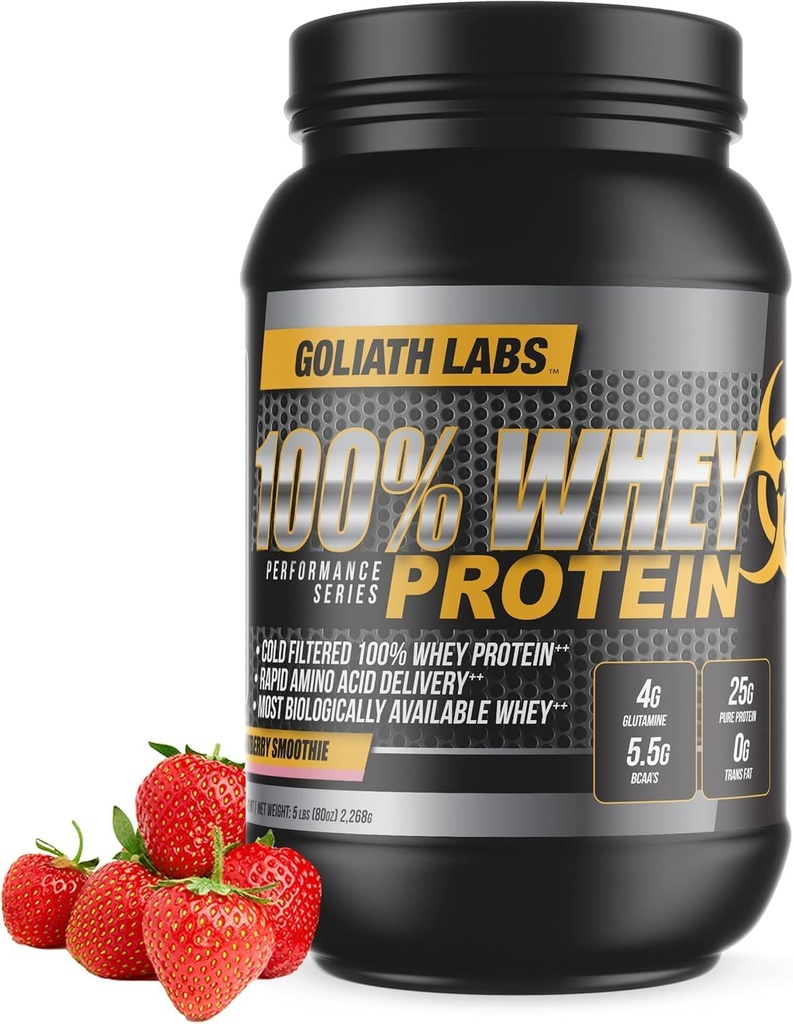 Goliath Labs 20-Pound Strawberry 100% Whey Protéine Supplément d'entraînement en poudre