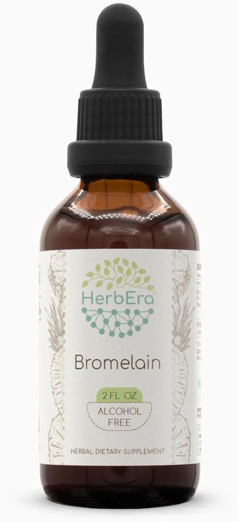 Bromelain B60 Teinture d'extrait d'herbe sans alcool, Bromelain d'origine sauvage, Ananas comosus (2 fl oz)
