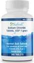 Safrel Chlorure de sodium Comprimés 1 gm, USP=Comprimés de sel normaux=15,4gr.)=Boire d'hydratation pour les électrolytes (300 Nombre (paquet de 1))