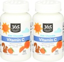 365 par le marché des aliments entiers, l'essence pour enfants vitamine C à croquer, 90 comte (paquet de 2)