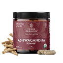 TRIBE Organics Ashwagandha KSM 66 Extrait de poudre de racine biologique pure Supplément ayurvédique - Focus Mood Support Augmenter la force énergétique 600mg de KSM66 naturel pour l'absorption supérieure - 90 Capsules