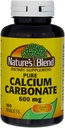 Mélange naturel de carbonate de calcium 600mg Comprimés 100 ct (emballage de 2)
