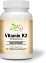 Suppléments Zen - Vitamine K2 45Mcg MenaquinGold® Vitamine naturelle MK-7 - Fournit un soutien cardiovasculaire et un soutien de santé os 60-Vegcaps