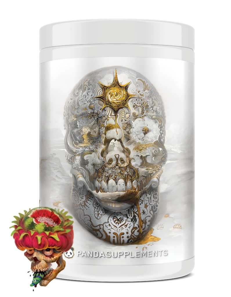 Underground Bio Labs/Panda Supps Crâne:Nootropic Pre-Workout,403mg Caféine, Tunnel Vision Focus,Pumps, Énergie Non Parallée (40 Scoops) (Dragonfruit Pastmelon Candy) Crâne Crâne