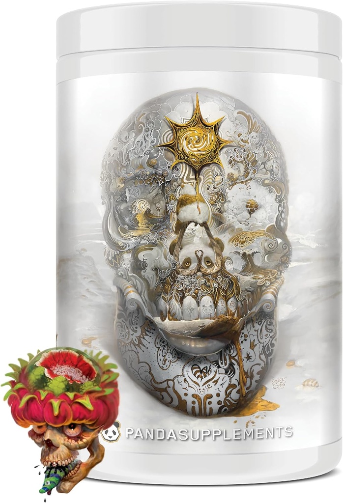 Underground Bio Labs/Panda Supps Skull:Nootropic Pre-Workout,403mg Caffeine, Tunnel Vision Focus,Pumps, Unparalled Energy (40 Scoops) (Dragonfruit Watermelon Candy) Skull Crusher