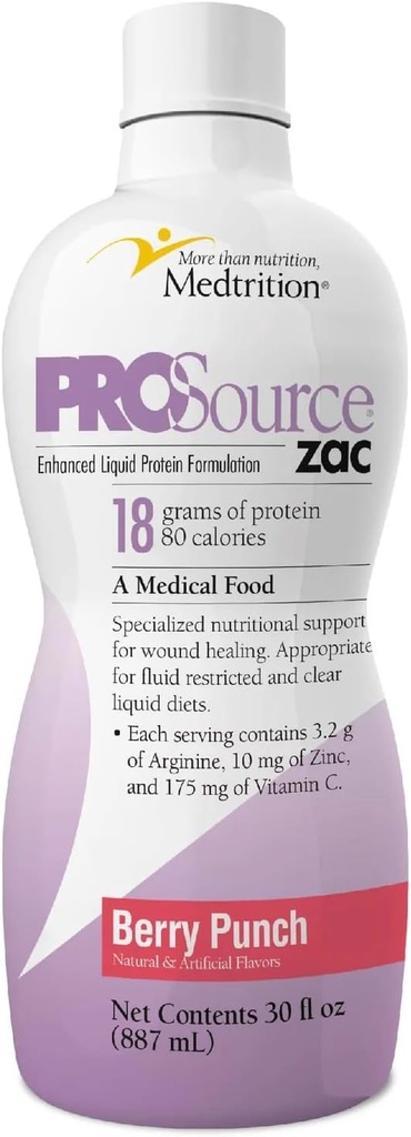 ProSource Zac Oral Supplement Berry Punch 32 oz bouteille